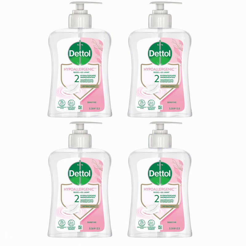 Dettol Savon pour les mains Peau sensible 250 ml x 4 (Lot de 4)