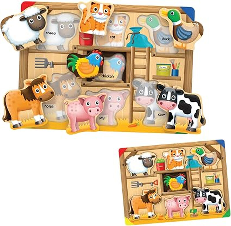 Learning Journey My First Lift & Learn Puzzle - Farm | Educational Farm Animal Puzzle Toy for Toddlers & Kids