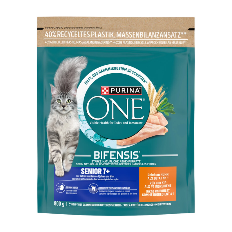 Purina ONE Senior Kattenvoer Kip&Volkoren Granen 800g