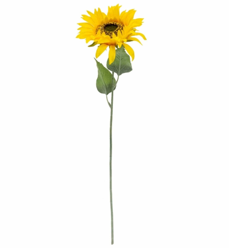 Candlelight Yellow Artificial Sunflower Stem 70Cm