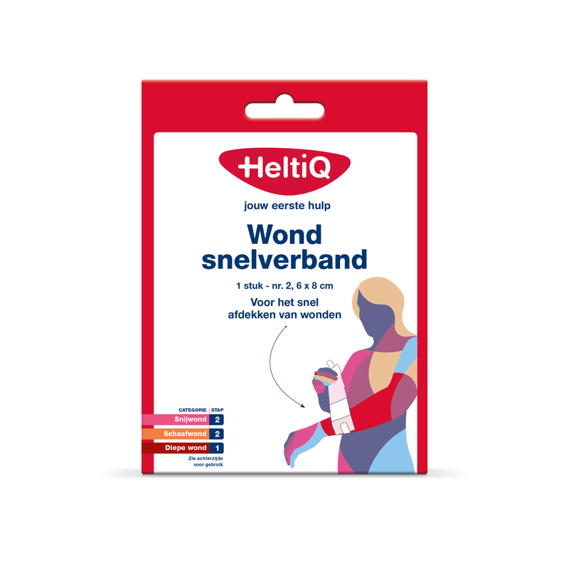 HeltiQ Wondsnelverband nr. 2, 6 x 8 cm 1 karton, 1 st.