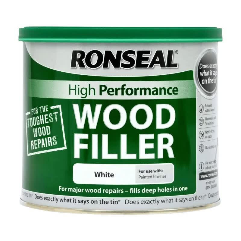 Ronseal High Performance Wood Filler - White - 550g