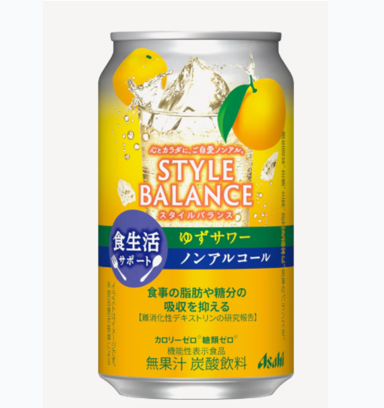 Style Balance Non-Alcoholic Sparkling Water Drink, Yuzu Sour Flavor