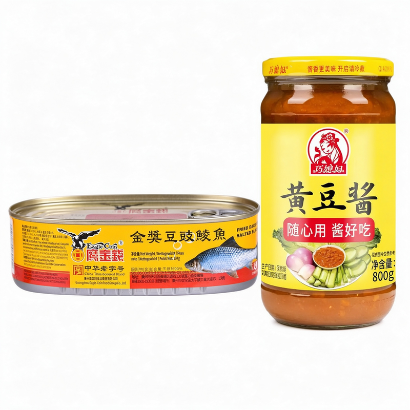 Eagle-Coin Dosen-Brachsen mit fermentierten schwarzen Bohnen + Qiaoxifu original gebraute Sojabohnenpaste