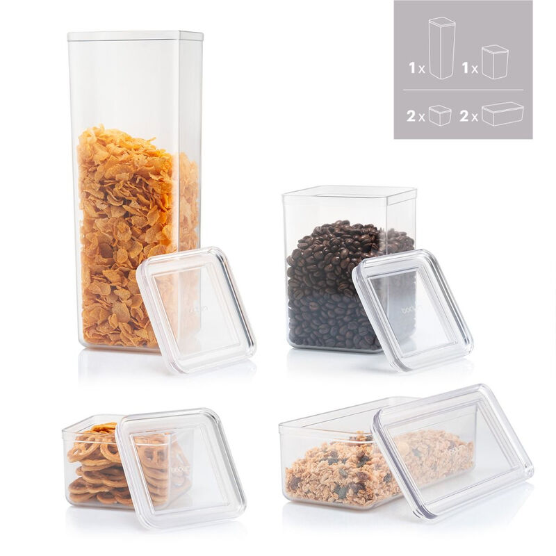 Bodum Canteen opslagpotten set – 6 stuks, transparante deksel
