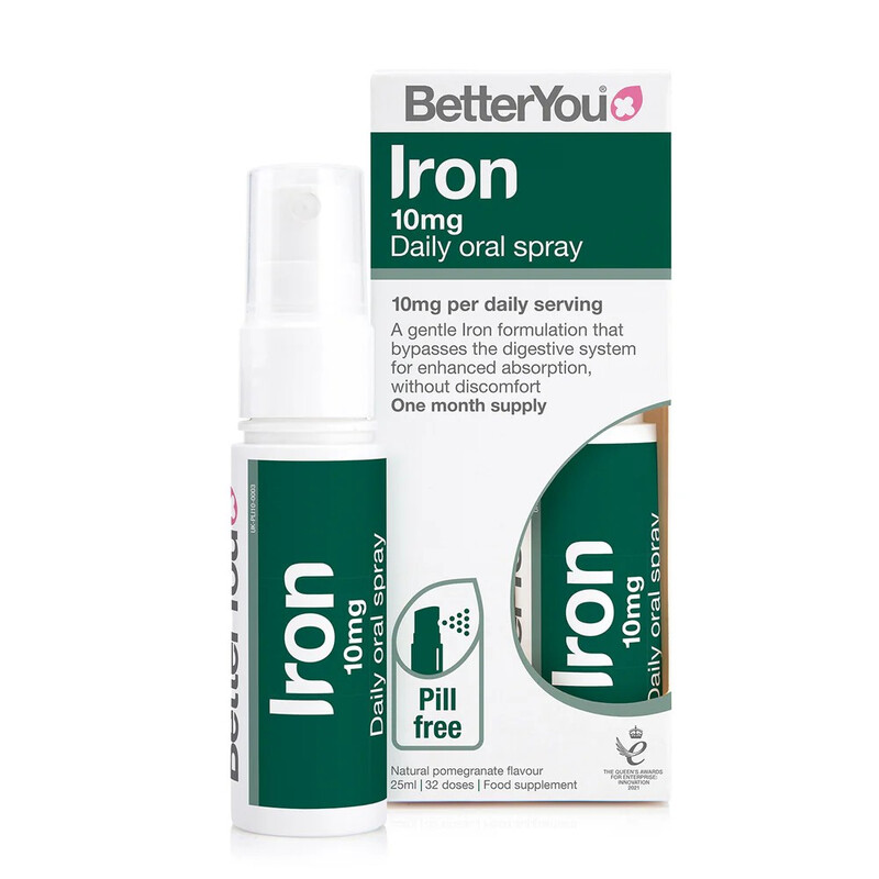 Iron 10 Oral Spray, 10mg Bioavailable Iron for Energy & Focus, Gluten/Dairy-Free, Veg