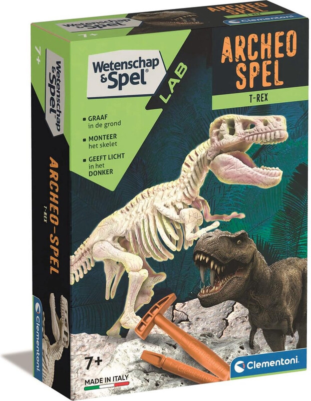 Clementoni Archeospel T-rex Fluor STEM bouwset - 6 stuks, multikleur