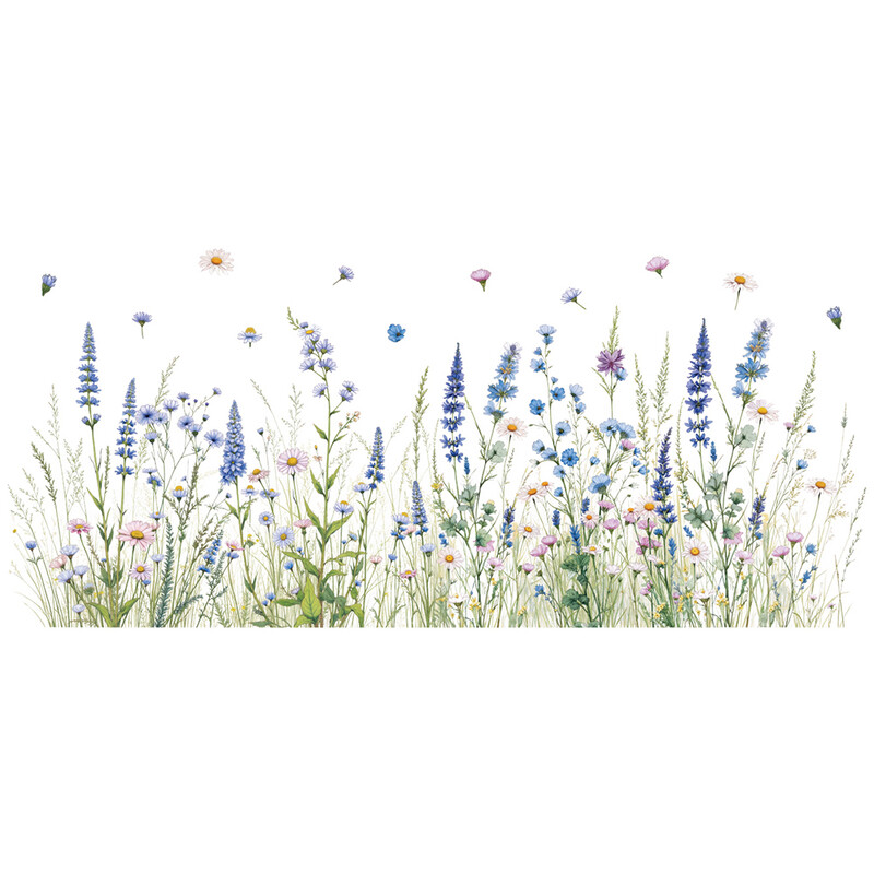 Floral wall stickers, peelable wallpaper murals, suitable for girls' bedrooms and liv