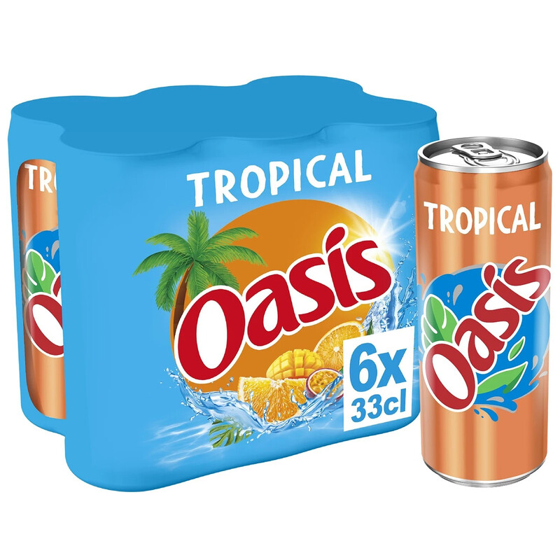 Oasis tropical boisson aux fruits pack canettes 6x33cl