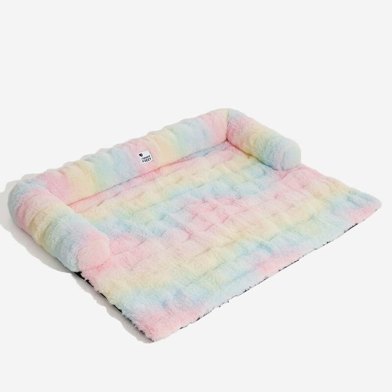 Fluffy Plush Calming Dog Bed Sofa Protective Pet Mat Size S Multicolour