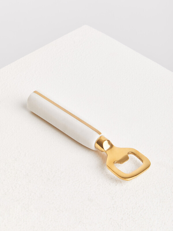 Omari White Marble Bottle Opener