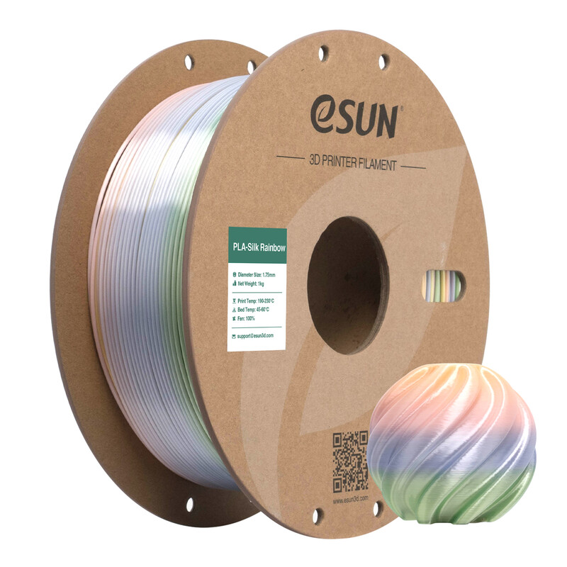 eSUN Regenbogen Seide PLA 3D Filament 1,75 mm - HuaGuo Mountain 1 kg, Seidentextur, Regenbogenfarbe, Hochgeschwindigkeitsdruck 3D Material für die meisten Drucker