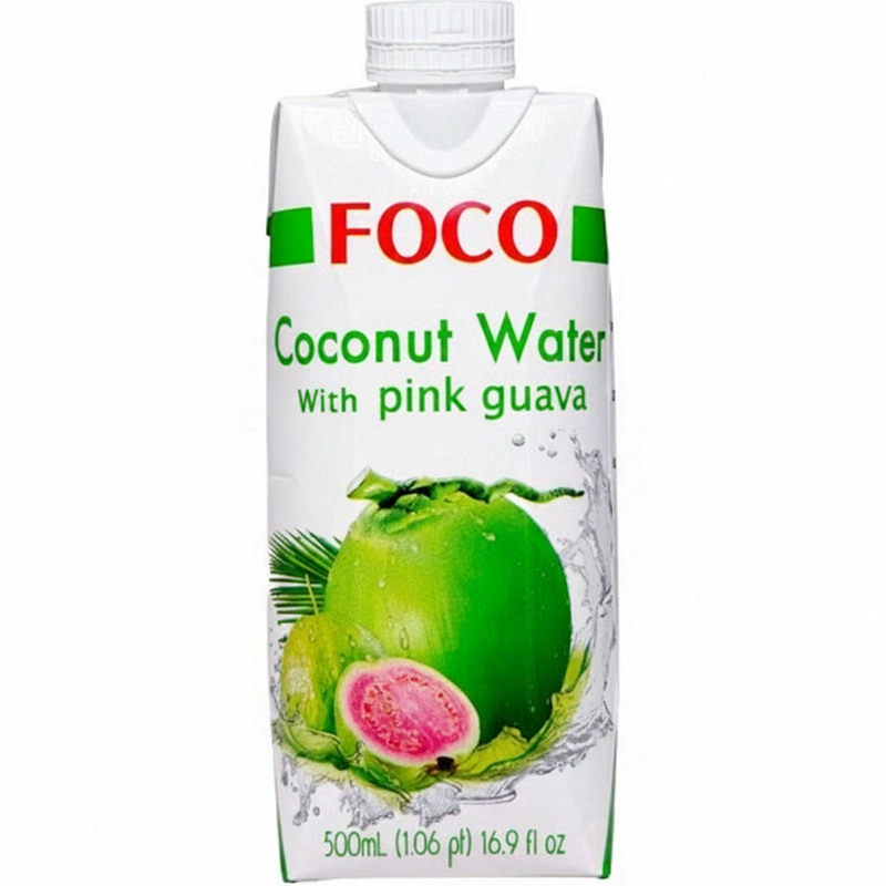 FOCO Eau de coco à la goyave rose 500 ml