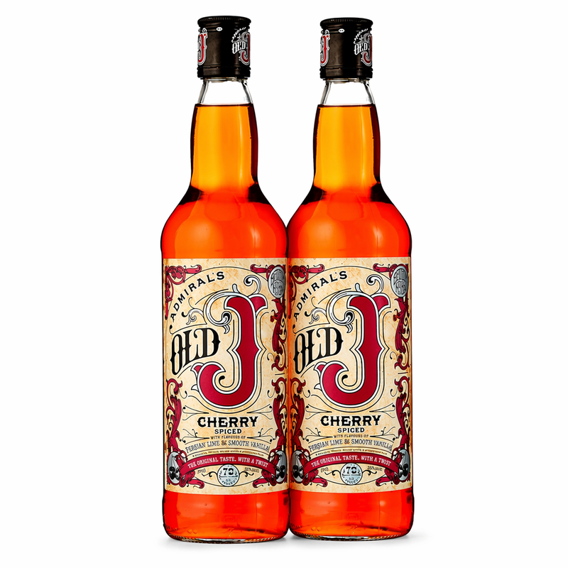Pack of 2 - Admiral's Old J Cherry Spiced Rum 70cl