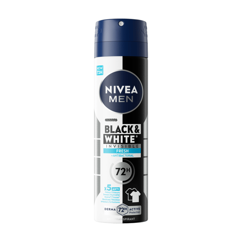 NIVEA Mannen deospray invisible black&white original 150 ml