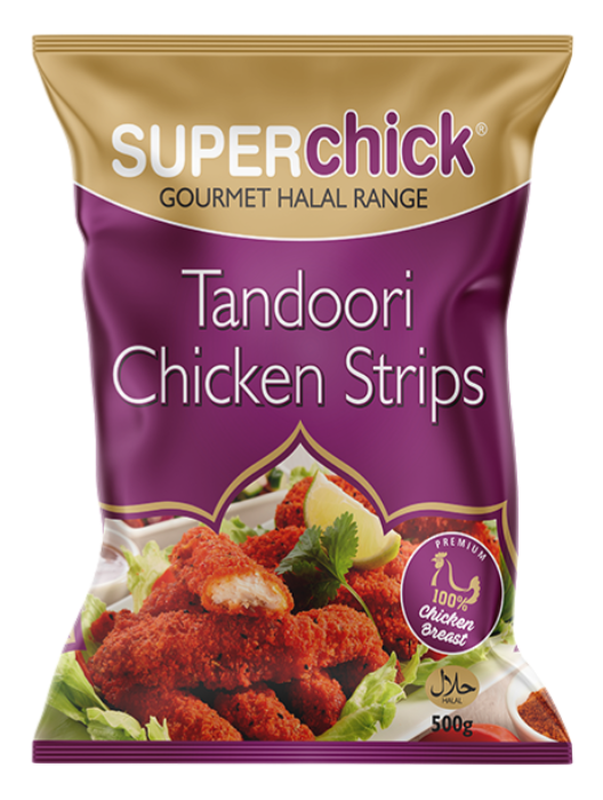Super Chick Tandoori Chicken Strips 500g