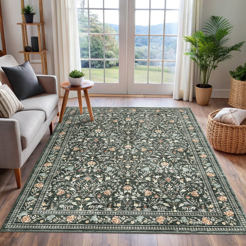 Rug Enchanted Florals Rectangle Green 160x230cm