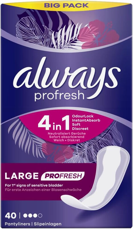 Dailies Panty Liners Profresh Large 40 Pack