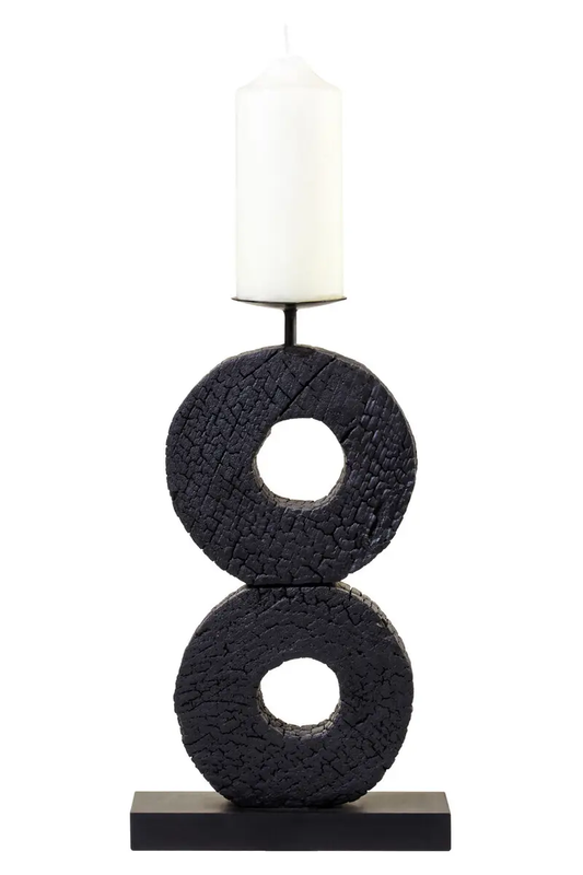 Candle Holder Fidel Charred Black Large