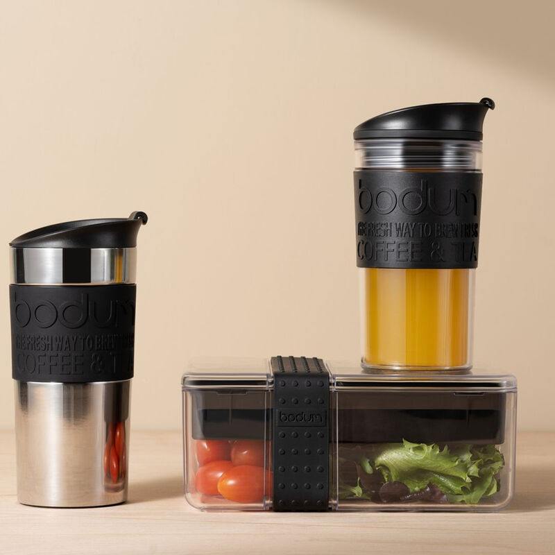 Vacuum Travel Mug 350ml - Silver & Black