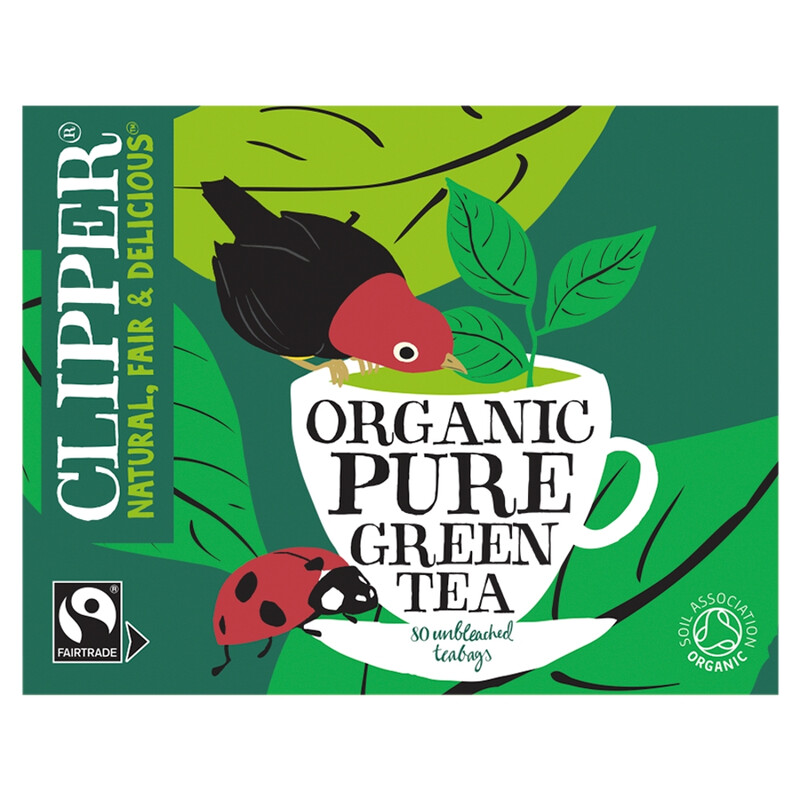 Organic Pure green Tea 80 Unbleached Bags 160g