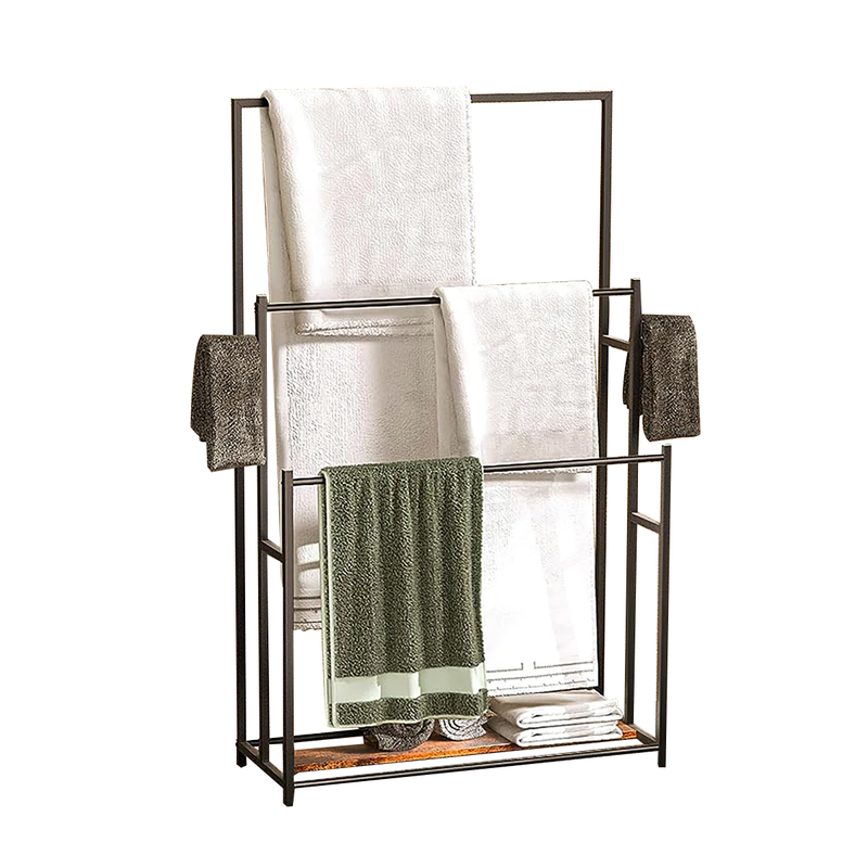 Modern Floor Standing Towel Rack Black