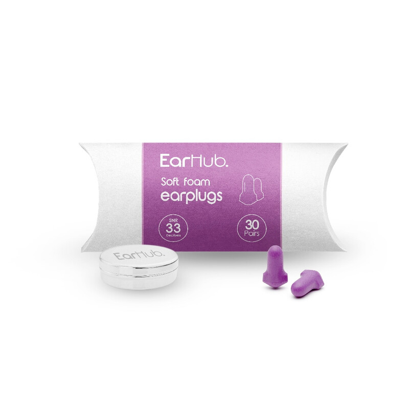 Premium Soft Foam Earplugs Purple 30 Pair