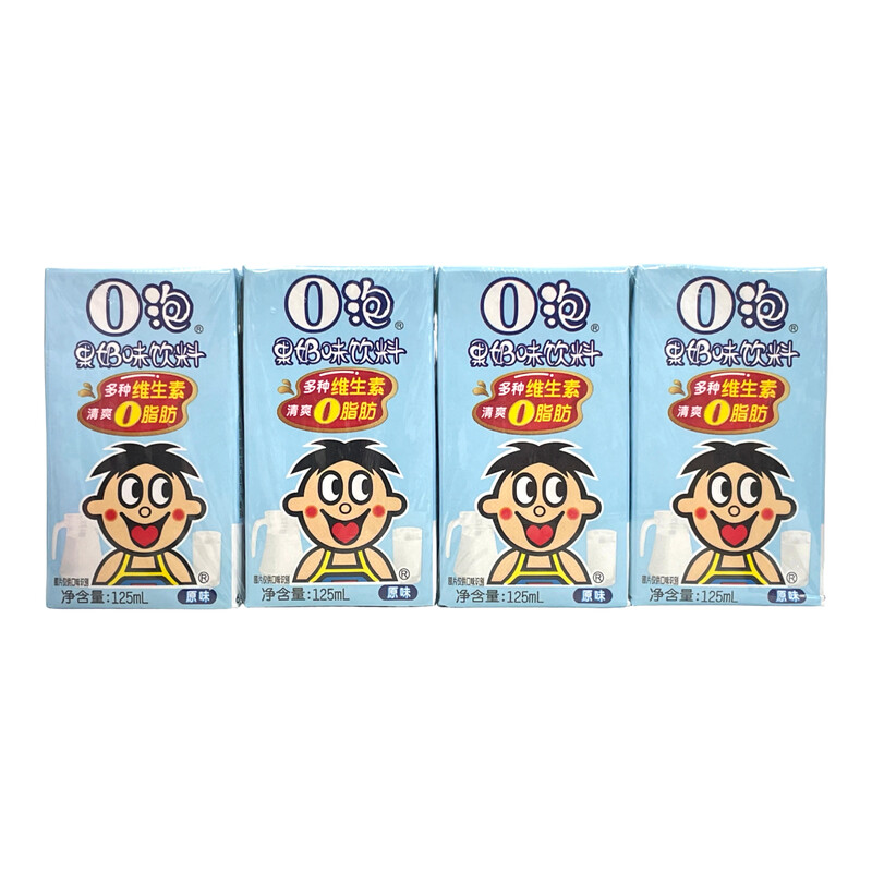 WANT WANT O-Ball Frucht-Milch-Geschmack Getränk Original Geschmack 4er-Pack 125 ml x 4