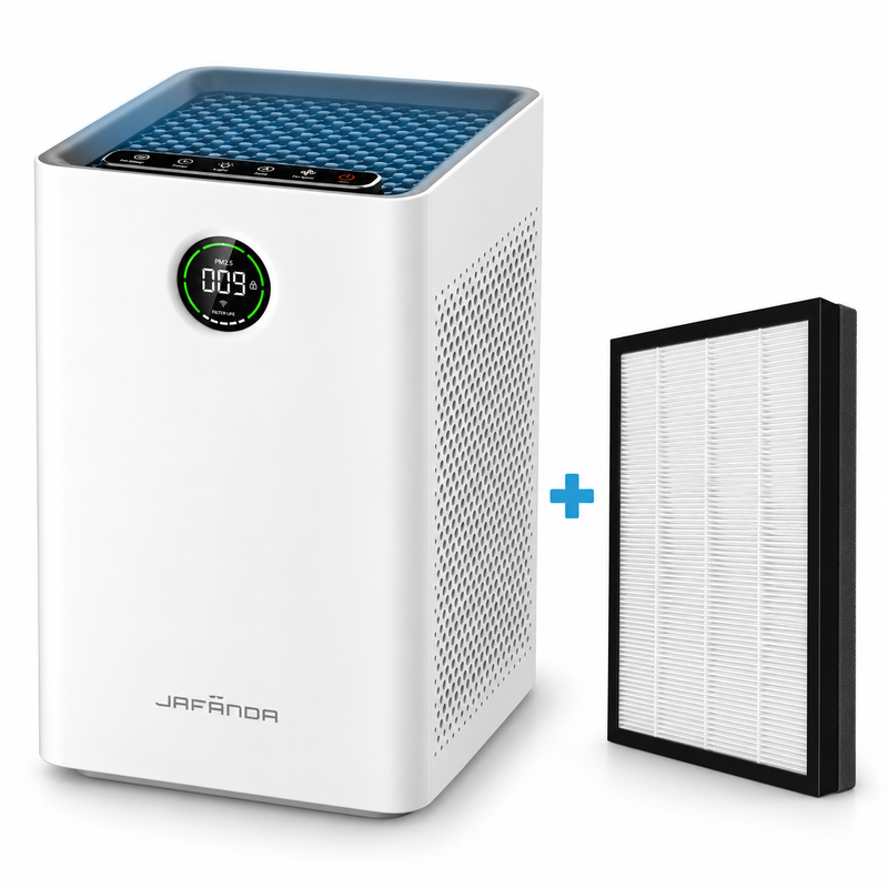 JAFANDA Smart WiFi Luftreiniger, H13 True HEPA 3-Stufen-Filtration, 260 m³/h CADR, PM2,5 Luftqualitätssensor, App- & Alexa-Sprachsteuerung, …