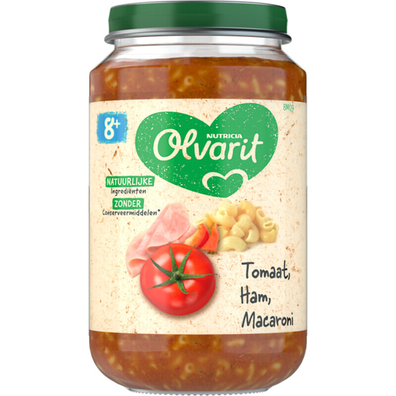Olvarit | Tomaat Ham Macaroni | 8 maanden babyvoeding