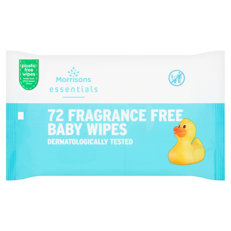 Nutmeg Morrisons Essentials Fragrance Free Baby Wipes 72 Wipes