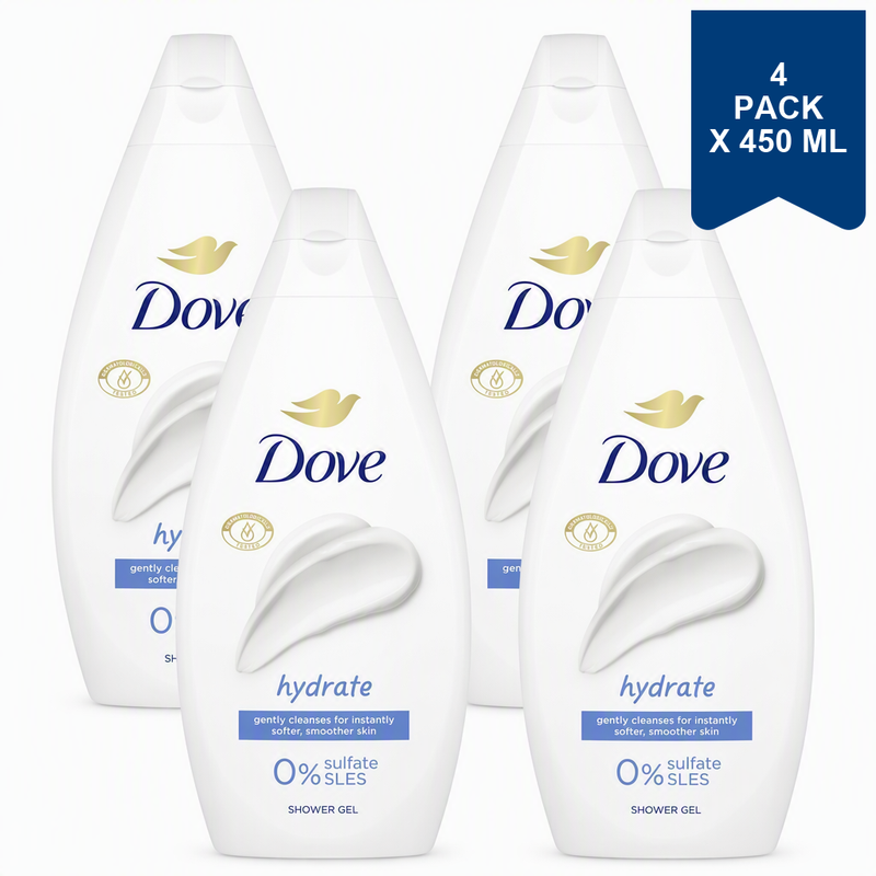 Dove Gel Douche Hydratant 450 ml (Lot de 4)