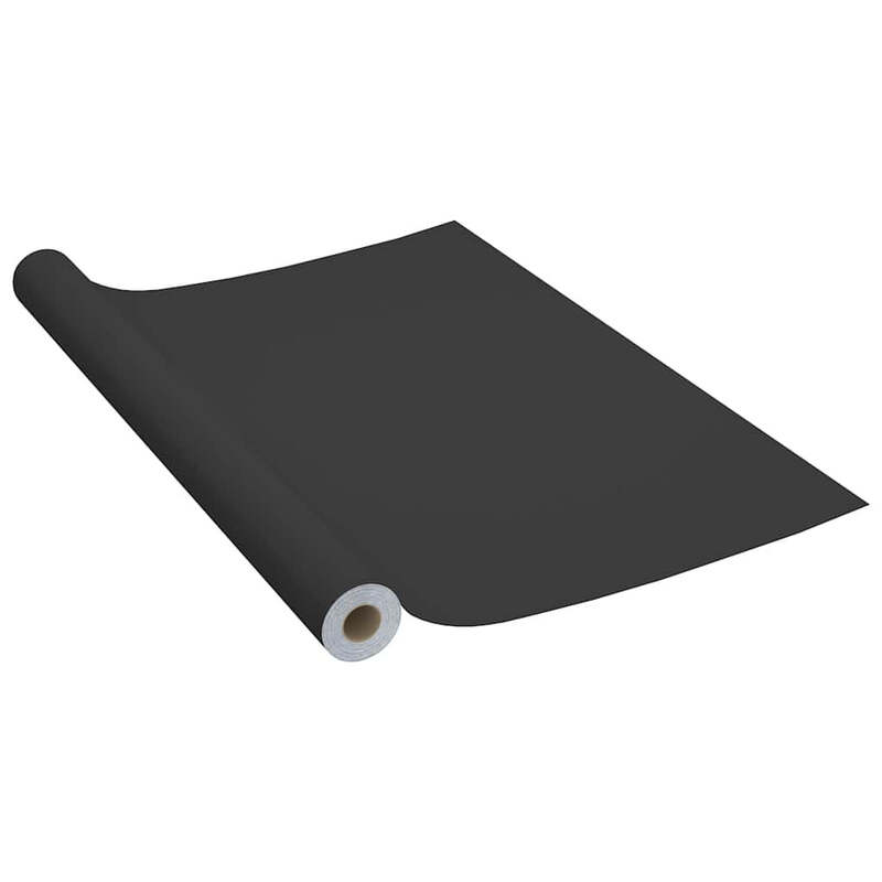 vidaXL Selbstklebende Möbelfolie 500 x 90 cm PVC Schwarz