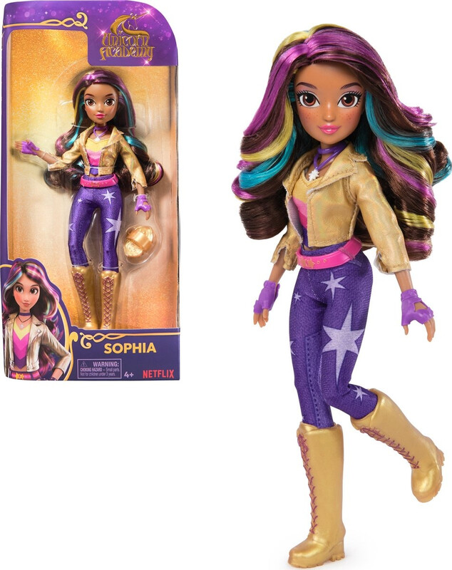 Unicorn Academy modepop Sophia - 24 cm, met 6 accessoires
