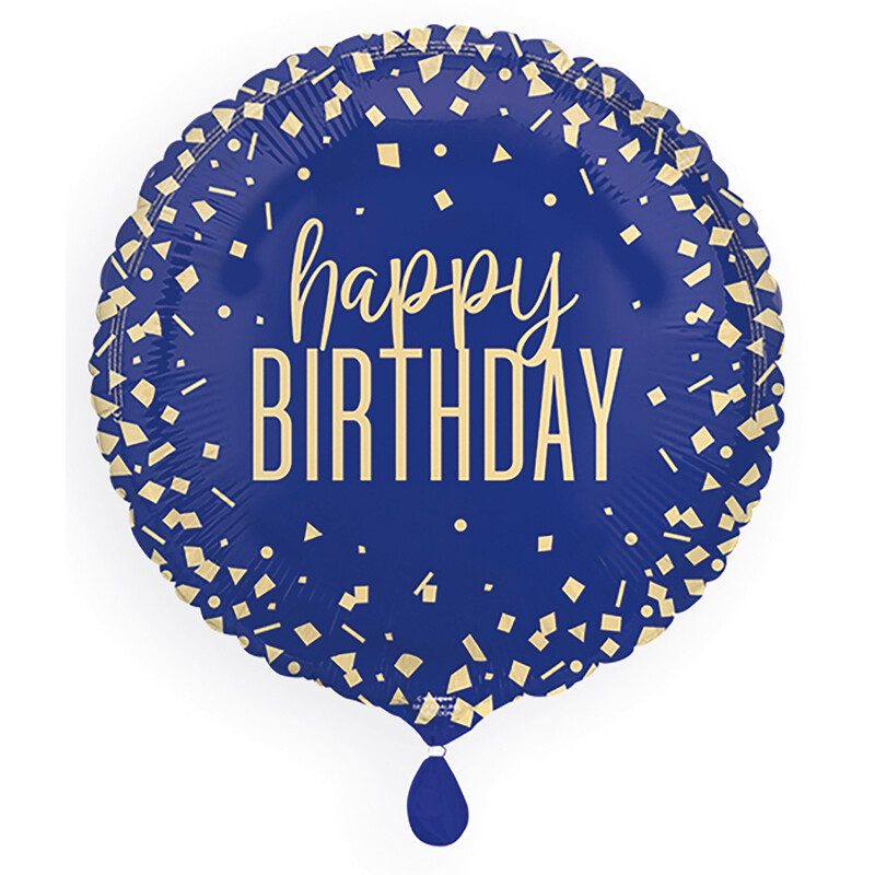 Unique Confetti Navy Birthday Balloon, 45cm