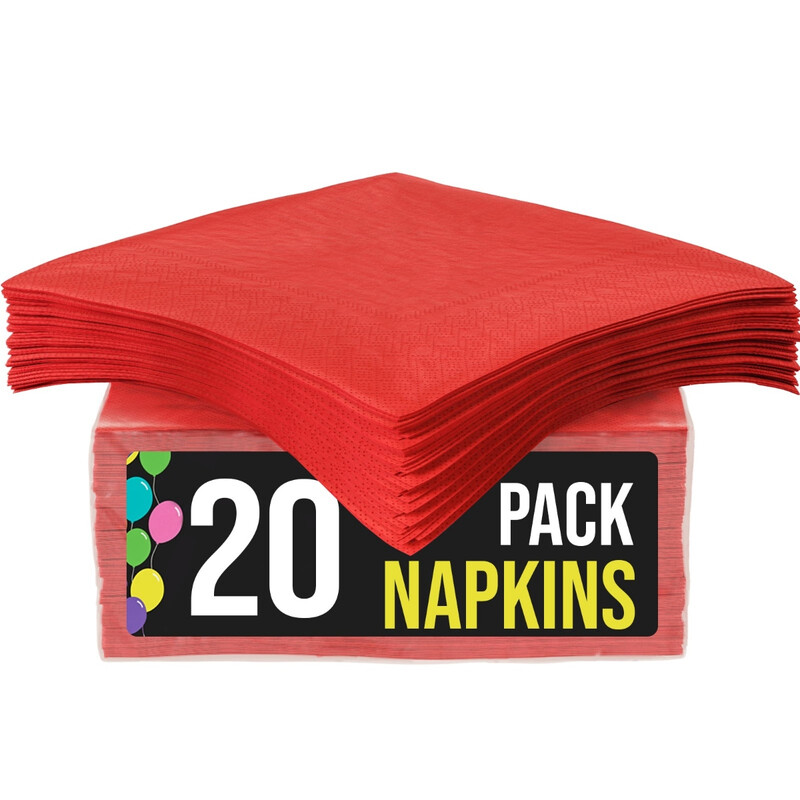 Unique Lunch Napkins, Red, 20 pack