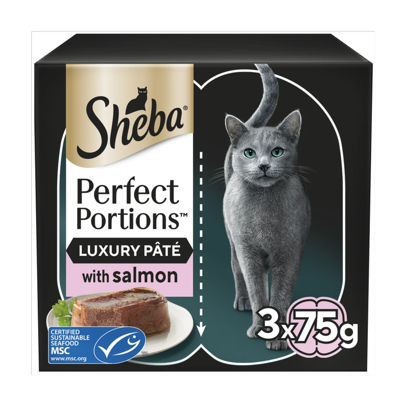 PERFECT PORTION Adult Wet Cat Food Salmon Loaf 3 x 75g Tray