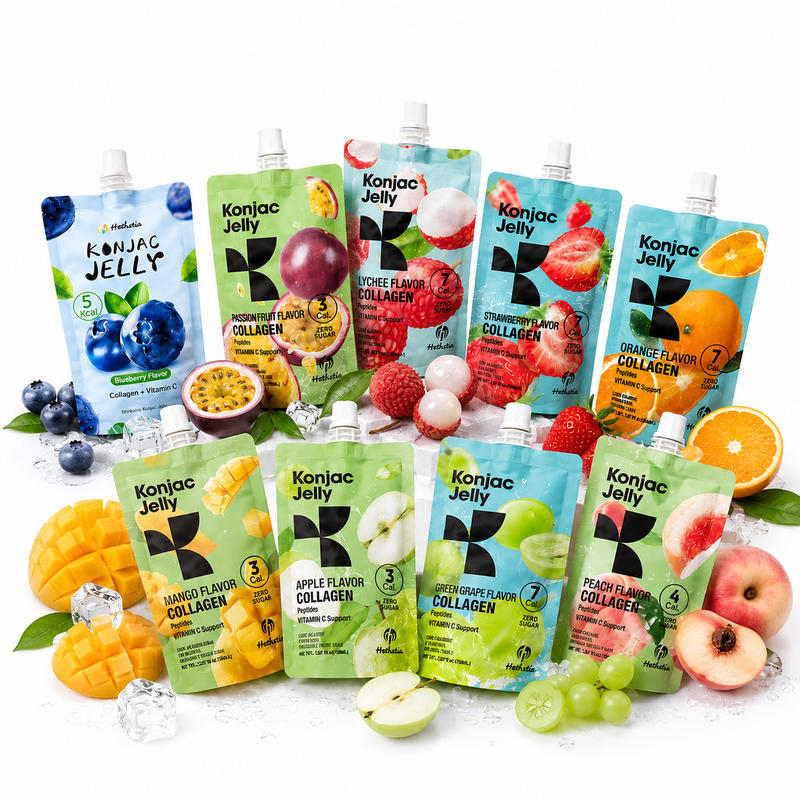 Hethstia Konjac Jelly Collageen Peptiden Alle Smaken Set – 8×155 g