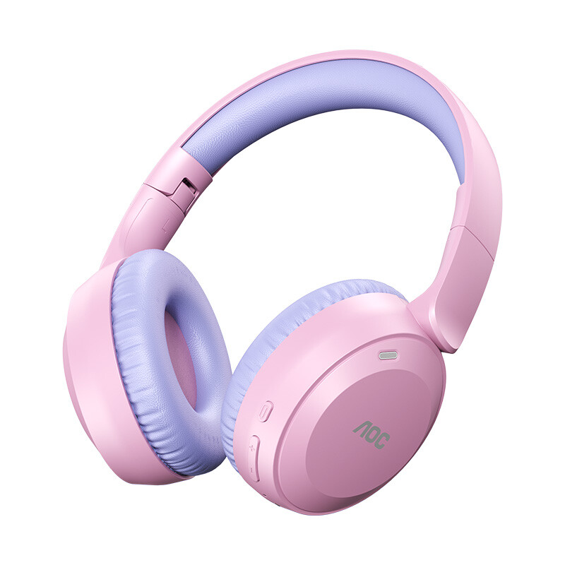 AOC ACH2611 Draadloze koptelefoon, Bluetooth 6.0 over-ear headset met 75 uur afspeeltijd, 3D surround sound, Opvouwbaar lichtgewicht 182 g, Type-C snelladen, Comfortabele pasvorm