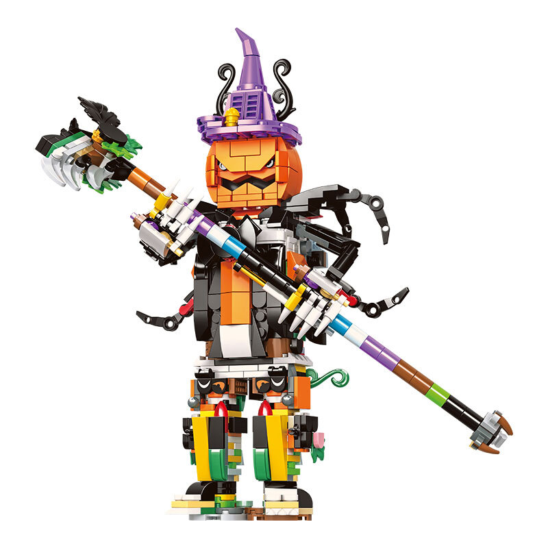 Woma Halloween Adventskalender Bouwstenenset, 1114 Stuks 31 in 1 Pompoen Grasmaaier Bouwstenen Speelgoed, DIY Montage Bouwset, Halloween Decoratie Cadeau voor Kinderen Leeftijd 6+ Jongens Meisjes