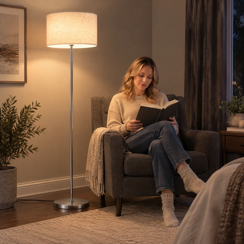 Arlgsite Moderne en eenvoudige zilveren vloerlamp 1,5 m 1-pack