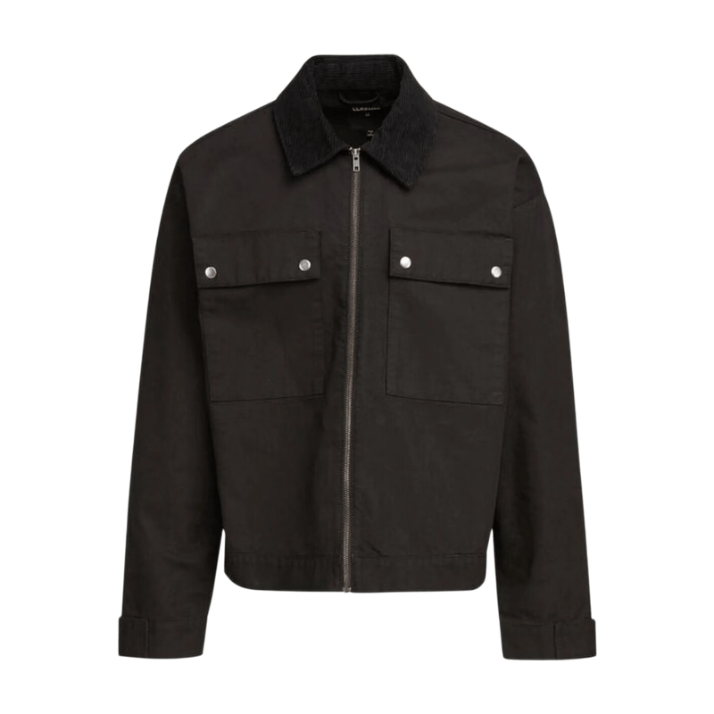 Urban Classics Herren Workwear Cotton-Jacket, schwarz