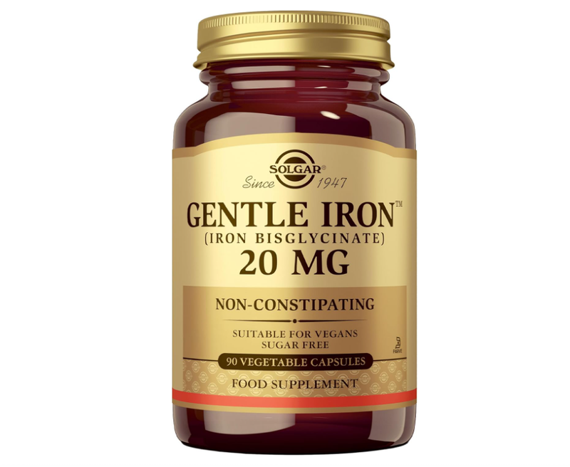 Solgar Gentle Iron Energy & Red Blood Cell Support 20 mg - 90 Vegan Capsules