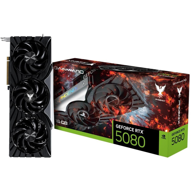 Gainward GeForce RTX 5080 Phoenix, GeForce RTX 5080, 16 GB, GDDR7, 256 Bit, 7680 x 4320 Pixel, PCI Express 5.0
