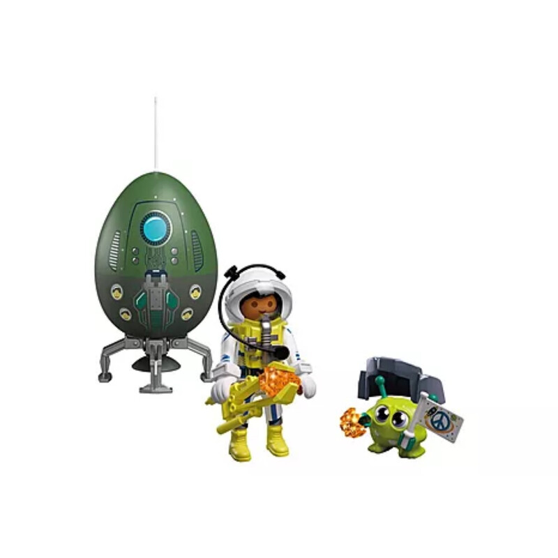 PLAYMOBIL Space Mission Gift Egg Toy, Astronaut & Planet Playset for Kids with Surprise Collectible Figure Inside