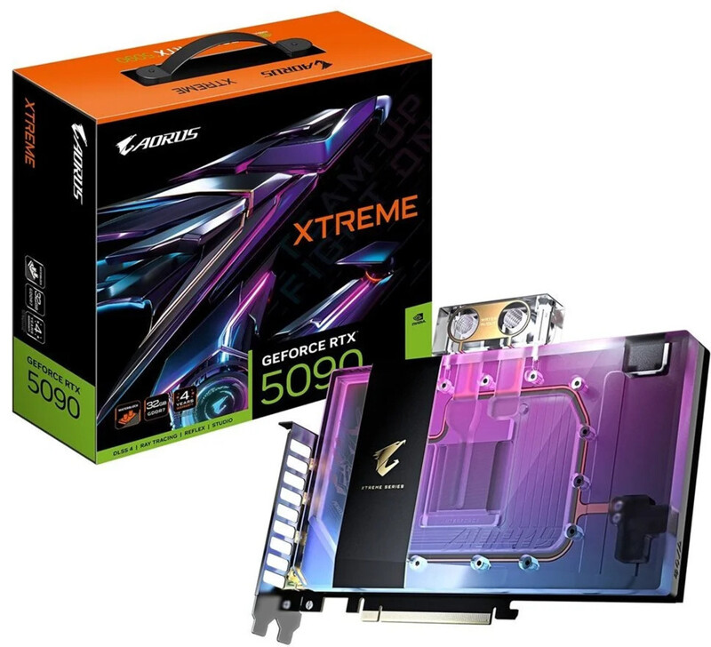 Gigabyte Noir Aorus Geforce Rtx 5090 Xtreme Waterforce Wb 32G Carte Graphique - 32 Go Gddr7, 512 Bits, Pci-E 5.0, 2655 Mhz Fréquence Du Cœur, 3 X Dp 2.1A, 1 X Hdmi 2.1B, Nvidia Dlss 4, Gv-N5090aorusx Wb-32Gd - Neuf - Image 5