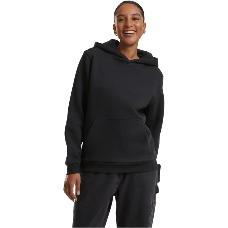 Urban Classics dames donzige sweat- en fleecestof sweathoody - zwart, maat L