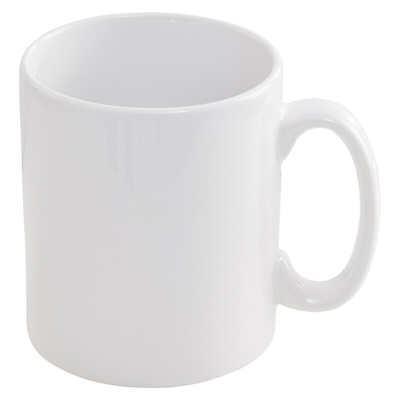Straight White Mug: Durable Stoneware Mug, Classic Design White Mug, White Mug for Ho