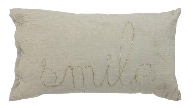 Atmosphera Coussin rectangulaire en gaze de coton - Vert