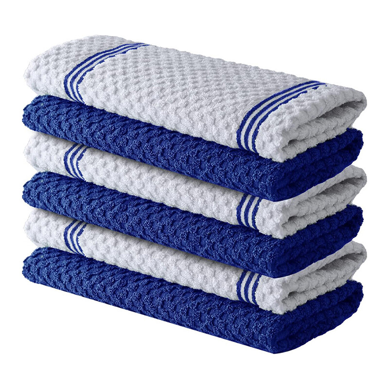 6-Pack Blue Kitchen Towels, Soft & Durable, Quick-Dry & Lint-Free, 40x66cm
